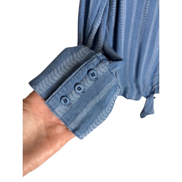 NWT Bella Dahl Tie Front Shirt Alamosa Indigo Stripe-sz Medium - Picture 6 of 9